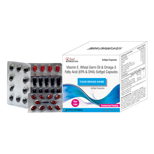 Natural Vitamin E (400 I.U) 266.6 mg+ Wheat Germ Oil 200 mg+ Omega-3 Fatty Acid Softgel Capsules