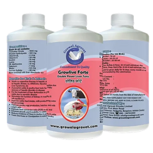 Growlive Fortte – A Powerful Veterinary Liver Tonic for Aquaculture,Poultry, Cattle, Horses, Pigs