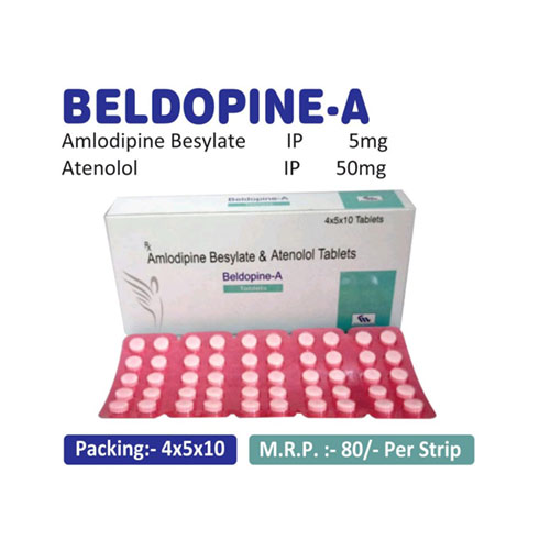 Amlodipine 10mg + Atenolol 5mg Tablets