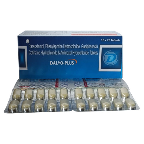 Paracetanmol + Phenylpherine Hcl + Guaiphensin + Cetirzine hcl + Ambroxol hcl Tablets