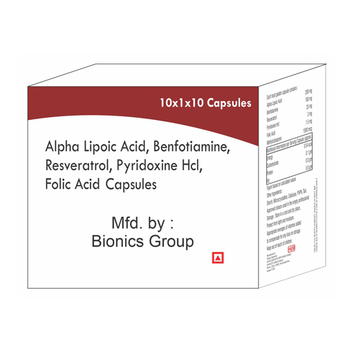 ALPHA LIPOIC ACID+BENFOTIAMINE+RESVERATROL+PYRIDOXINE HCL+FOLIC ACID Capsules