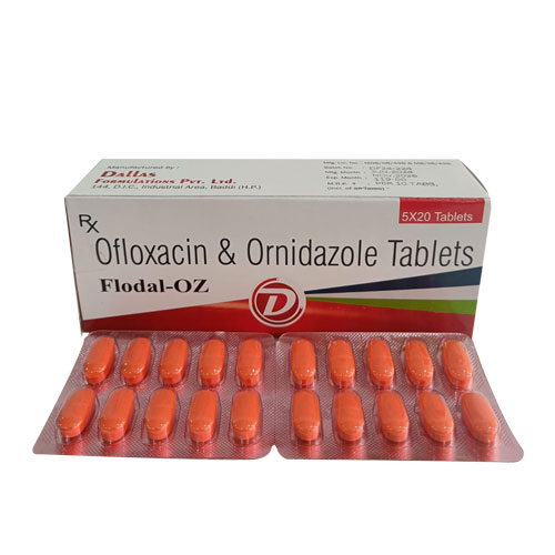 Ofloxacin 200mg + Ornidazole 500mg Tablets