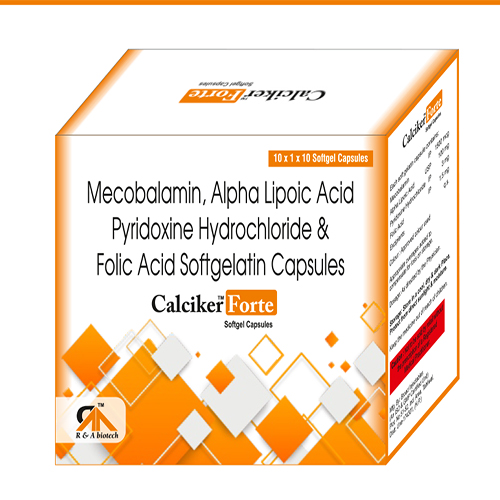 Mecobalamin IP 1500mcg+Aplha Lipoic Acid USP 100mg+Pyridoxine HCI IP 3mg+Folic Acid1.5mg Softgel Cap