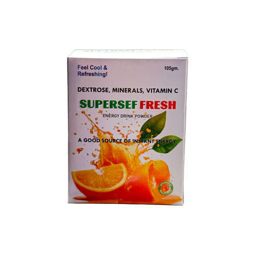 SUPERSEF FRESH Energy Drink Powder (Orange Flavour, 105gm)