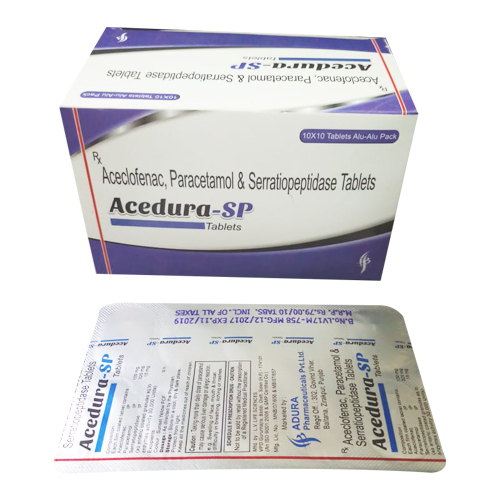 ACECLOFENAC 100MG+ PARACETAMOL 325MG+SERRATIOPEPTIDASE 15MG Tablets