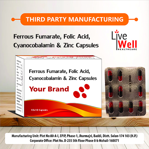 Ferrous Fumarate + Folic Acid + Cyanocobalamin + Zinc Capsules