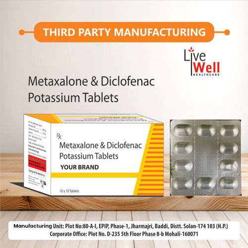 Diclofenac Potassium 50mg + Metaxalone 400mg Tablets