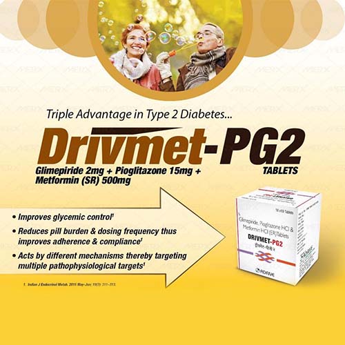 Glimepiride IP 2mg +Pioglitazone HCL IP eq. to Pioglitazone 15mg +Metformin HCL