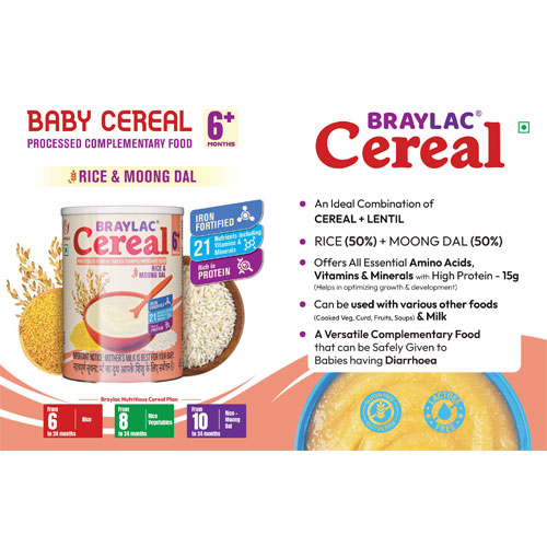 Braylac-Cereal 6 Plus Rice and Moong Dal Powder