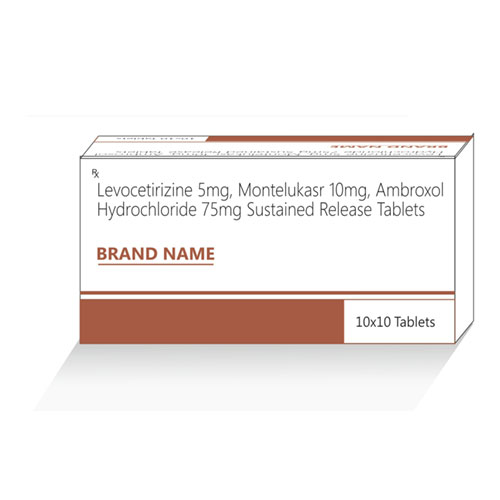 Levocetirizine 5mg + Montelukast 10mg + Ambroxol Hydrochloride 75mg Sustained Release Tablets