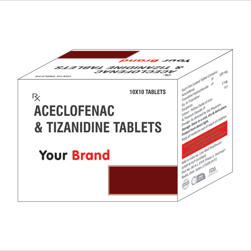 Aceclofenac 100mg + Tizanidine 2mg Tablets