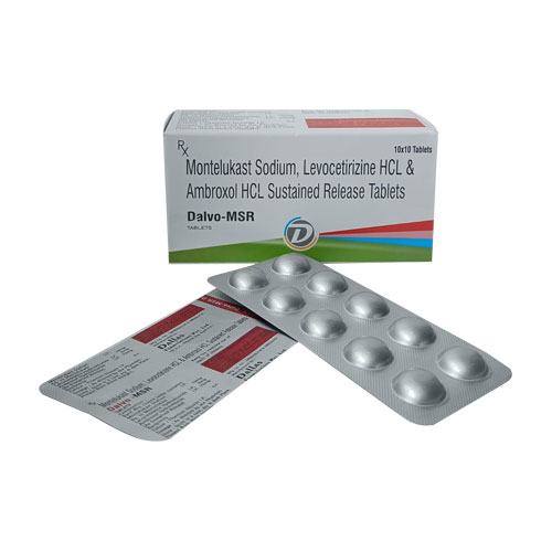 Montelukast Sodium 10mg + Levocetirizine Hcl 5mg + Ambroxol Hcl 75mg Tablets