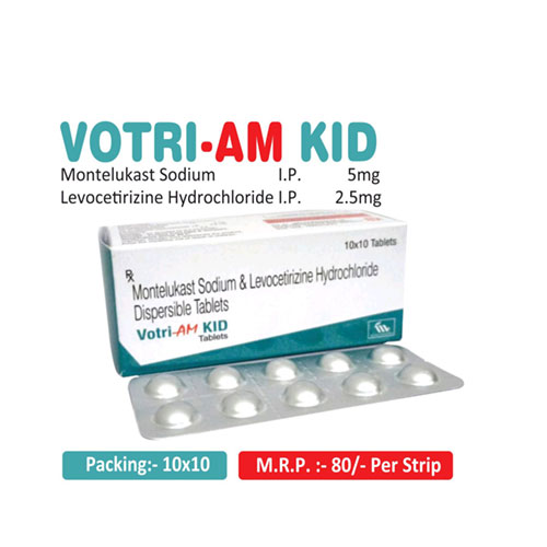 Levocetirizine Di Hcl 2.5 mg + Montelukast 4mg Tablets