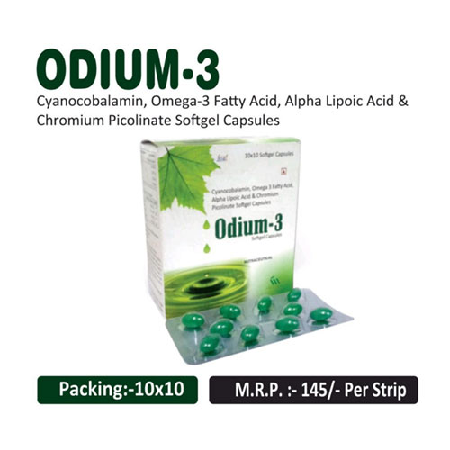 Cynacobalamine + Omega 3 fatty acid + Alpha Lipoic Acid + Chromium Picolinate Softgel Capsules