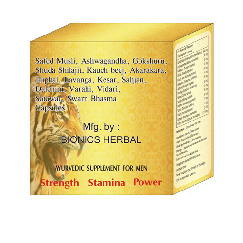 SAFED MUSLI+ASHWAGANDHA+GOKSHURU+SHUDA SHILAJIT+KAUCH BEEJ+AKARAKARA+JAIPHAL+LAVANGA+KESAR Capsules