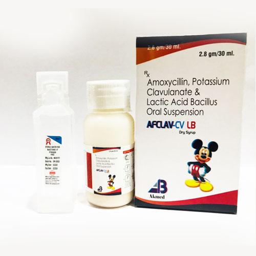 AMOXYCILLIN + POTASSIUM CALVULANATE + LACTIC ACID BACILUS DRY SYRUP