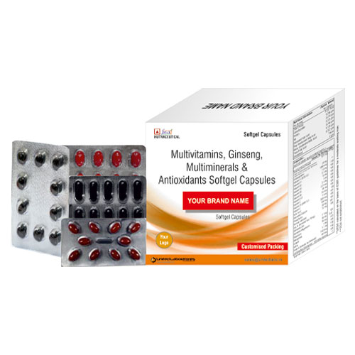 Multivitamins + Ginseng + Multiminerals + Antioxidants Softgel Capsules