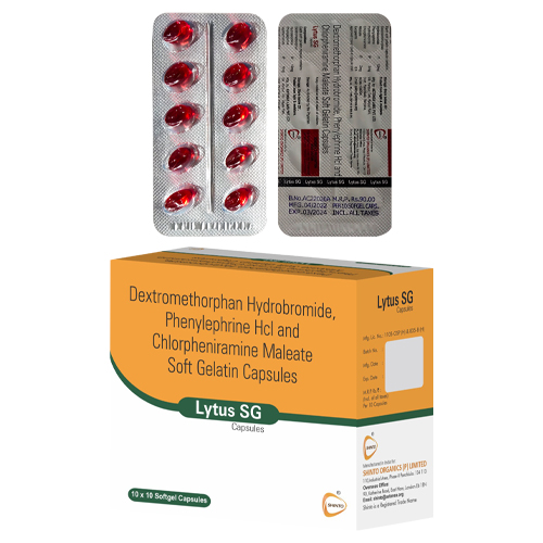 Phenylephrine 5mg + Chlorpheniramine Maleate 2mg +Dextromethorphan Hydrobromide 10mg Softgel Capsule