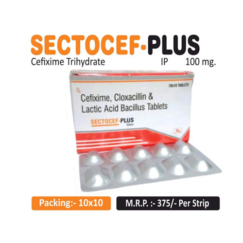 Cefixime 200mg + Cloxacillin 500mg + Lactic Acid Bacillus Tablets