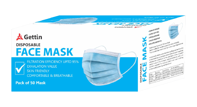 3ply mask with wide earloop