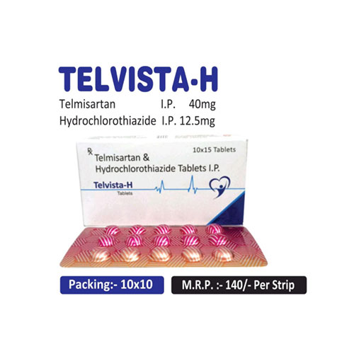 Telmisartan 40mg + Hydrochlorothiazide 12.5 mg Tablets