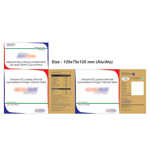 Coenzyme Q10 + Lyco + Beta Carotene+ Calcium+ Vitamin B12+ Zinc + Piperine Tablets