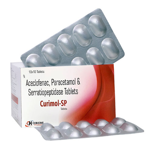 Aceclofenac 100 Mg + Paracetamol 325  Mg + Serratiopeptidase 15Mg  Tablets