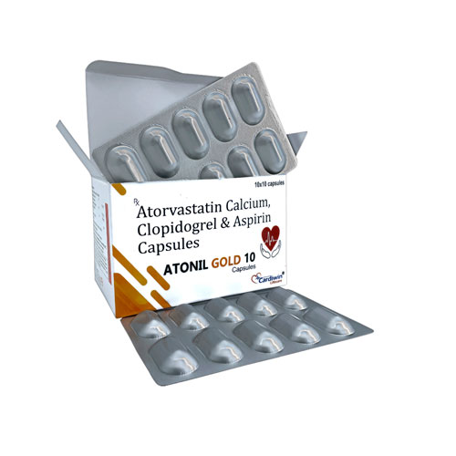 Atorvastatin Calcium 10Mg + Clopidogrel  75Mg + Aspirin 75Mg Capsules