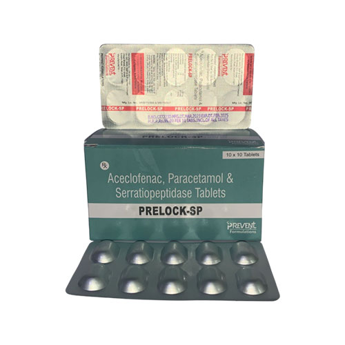 Aceclofenac 100mg + Paracetamol 325mg + Serratiopeptidase 10mg Tablets