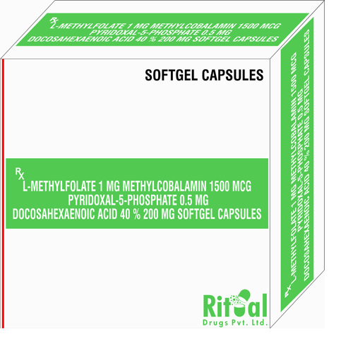 L-Methylfolate 1mg + Methylcobalamin 1500mcg + Pyridoxal 5 + Phosphate 0.5mg + Docosahexaenoic Acid