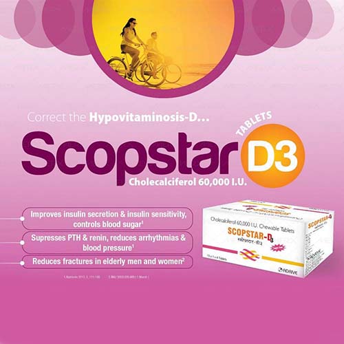 Cholicalciferol IP (as stabilised) 60,000 I.U. Chewable Tablets