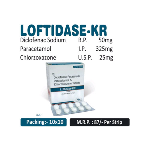 Diclofenac Sodium 50 mg + Paracetamol 325 + Chlorzoxazone 250 mg Tablets