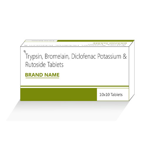 Trypsin 48mg + Bromelain 90mg + Rutoside 100mg + Diclofenac 50mg Tablets