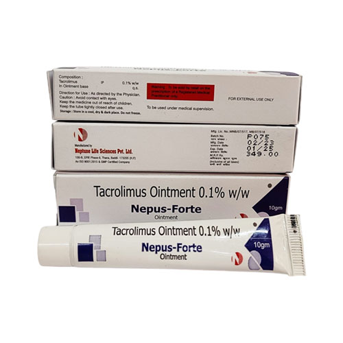 Tacrolimus IP 0.1% w/w Ointment base Q.S.