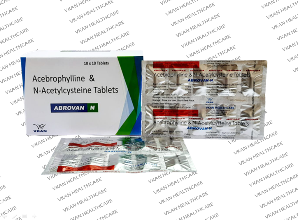 Acebrophylline 100mg  N Acetylcysteine 600mg Tablets