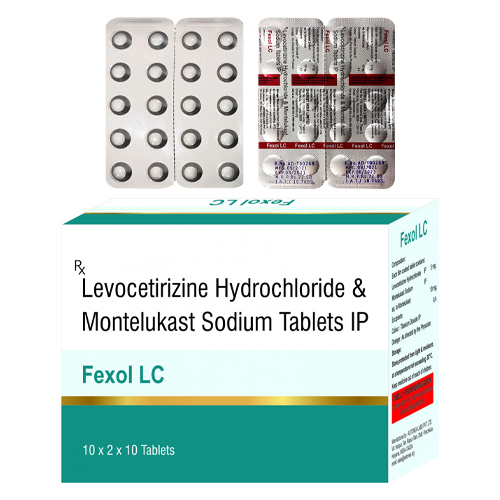 Levocetirizine Hydrochloride 5mg + Montelukast Sodium 10mg IP Tablets