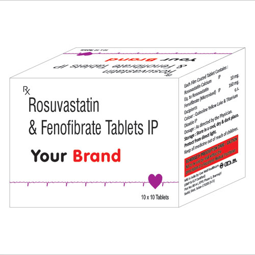 Rosuvastatin 10mg + Fenofibrate 145mg Tablets IP