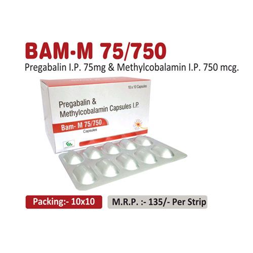 Pregabalin I.P. 75mg + Methylcobalamin I.P. 750 mcg. Tablets