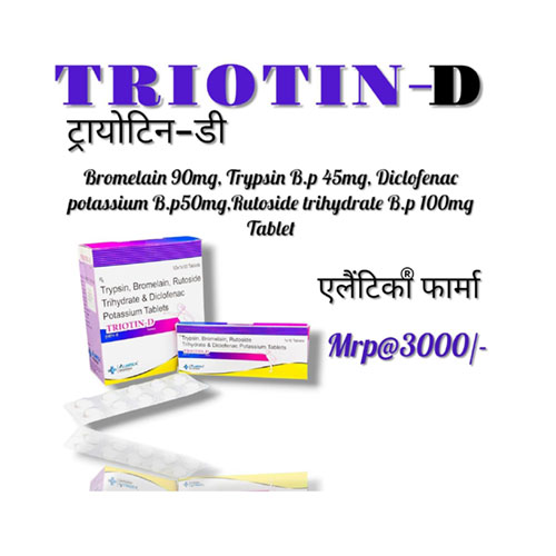Trypsin + Bromelain + Rutoside + Trihydrate + Diclofenac potassium Tablets