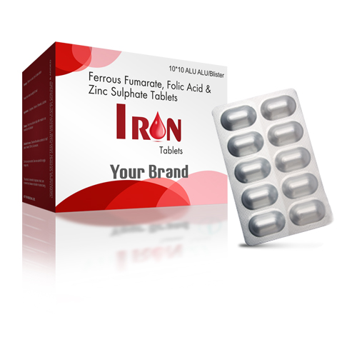 Ferrous Fumarate + Folic Acid + Zinc Sulphate Tablets