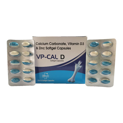Calcium Carbonate + Vitamin D3 + Zinc Softgel Capsules