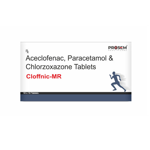 ACECLOFENAC 100MG + PARACETAMOL 325 MG + CHLORZOXAZONE 250MG TABLETS