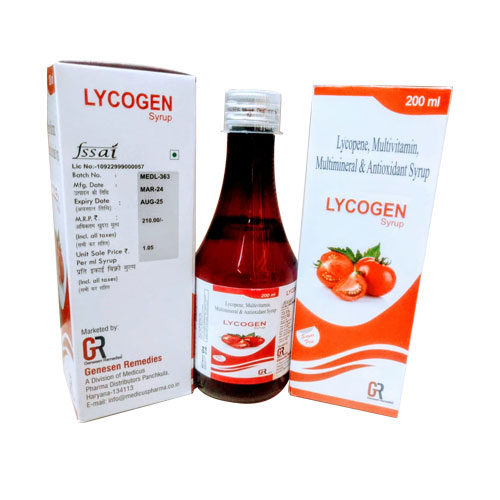 LYCOGEN-Syrups 200ml (SUGAR FREE)