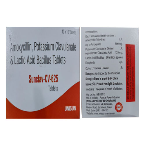 SUNCLAVE-CV 625 Tablets