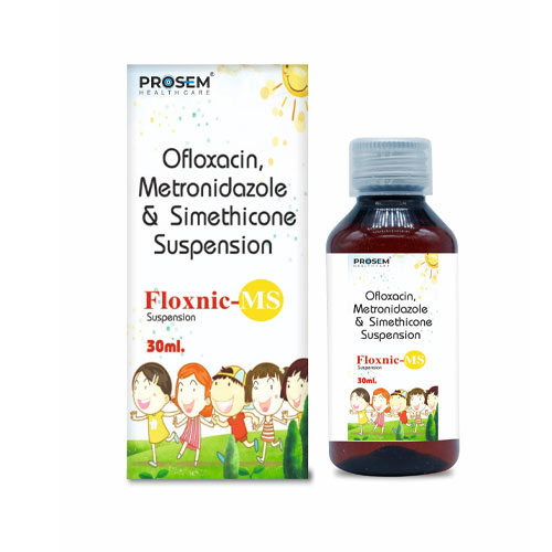 OFLOXACIN SOMG + METRONIDAZOLE 120MG+ SIMETHICONE 10MG Suspension