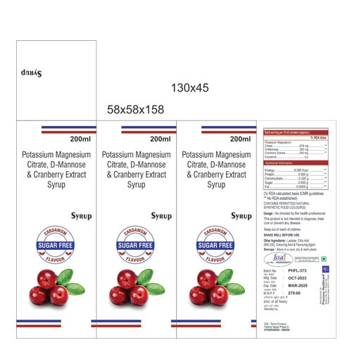 Cranberry + D-Mannose + Potassium Citrate Syrup