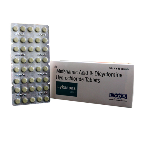 Mefenamic Acid + Dicyclomine Hydrochloride Tablets