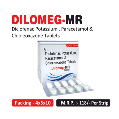 Diclofenac Sodium 50 mg + Paracetamol 325 mg + Chlorzoxazone 500 mg Tablets