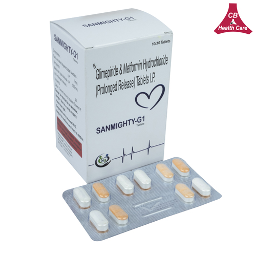 Glimepiride + Metformin Hydrochloride I.P. (Prolonged release) Tablets