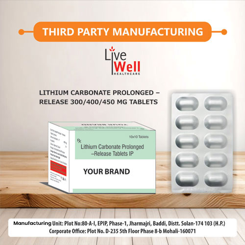 Lithium Carbonate Prolonged Release 300mg/450mg Tablets IP